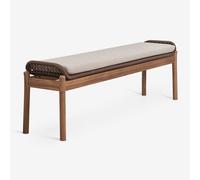 Banc 180 cm en bois d'acacia et corde tressée Karvia Brun Acacia