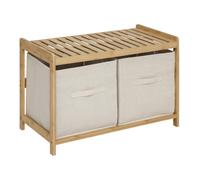 Banc 2 Paniers de Rangements en Bambou "Tidy" 66cm Naturel