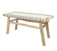 Banc 2 places 90 cm tressé en macramé et branche de teck - Kira - Maison Pavane