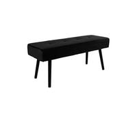 AltoBuy GEMINA - Banc 2 Places Velours Noir et Pieds Métal