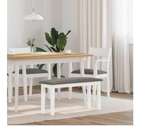 Banc 90 cm blanc bois massif caoutchouc chaise de banc canapé de banc vidaXL