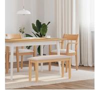 vidaXL Banc 90 cm en bois massif de caoutchouc blanc