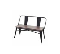 Banc À 2 Places, Hwc-H10, Pour Vestiaire, Salle À Manger, Design Industriel-Vintage, Similicuir Noir-Marron Multicolore