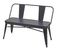 Mendler Banc à 2 Places HWC-H10 Similicuir Noir Gris