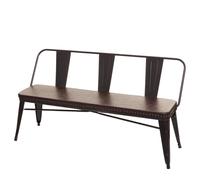 Banc À 3 Places, Hwc-H10,Salle À Manger, Design Chesterfield,Industriel,Gastronomie,Similicuir Noir-Marron Multicolore