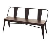 Banc à 3 places, HWC-H10 chesterfield industriel similicuir noir marron