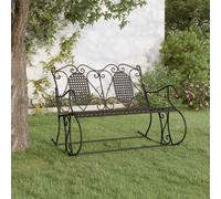 Banc à Bascule 84 cm Noir Acier Chaise Fauteuil Terrasse Jardin Patio vidaXL