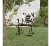 Banc à Bascule 84 cm Noir Acier Chaise Fauteuil Terrasse Jardin Patio vidaXL