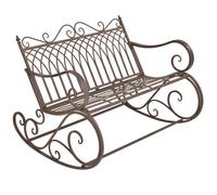 Banc à bascule Greenough 85x113x95cm Balançoire de jardin pour 2 personnes en style campagnard rouille noble-brun métal [en.casa]