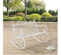 Banc à Bascule Greenough Vintage Métal 85 x 113 x 95 cm Blanc [en.casa]
