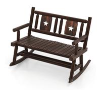 Banc À Bascule Jardin 111 X 85 X 89 Cm Confort Optimal Bois De Sapin Et Pin Marron Rustique Helloshop26 20_0020944 Multicolore