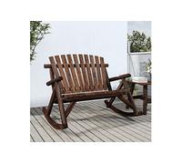 vidaXL Banc à bascule de jardin 363350 2 places en bois massif épicéa 123x96x102 cm