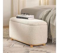Banc à Boucle Minimaliste de Style français, Repose-Pieds de Chambre à Coucher rembourré en Tissu Peluche, Pouf de Salon Confortable, siège d'appoint Moderne(Large)
