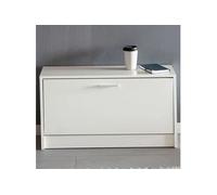 Banc à chaussures 1 abattant 80x24x47 cm décor blanc