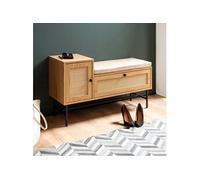 Banc de Rangement à Chaussures - WOHNLING - 100 cm - Chêne - Tiroir et Porte - Design Contemporain