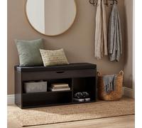 Banc à chaussures 104 cm Banc vestiaire Tissu Noir Petit Banc coffre Rangement