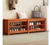 Vidaxl Banc À Chaussures Avec Étagère Marron Cire 160 X 36.5 X 50 Cm