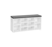 Banc à chaussures 40,9 x 11,8 x 18,9 pouces, blanc et gris ULHS10WT
