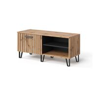 Vicco Banc à Chaussures Amber, Chêne Wotan, 100x45cm | pour le rangement de livres, lampes et objets du quotidien