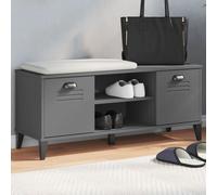 Banc à Chaussures Armoire Rangement Siège Couloir Noir Bois d'Ingénierie vidaXL