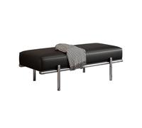 Banc à chaussures avec assise rembourrée en cuir synthétique, repose-pieds en acier inoxydable, long banc de bureau pour entrée et salle de bain, charge maximale : 300 kg