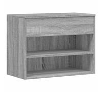 Banc à Chaussures avec Coffre, Bois d'Ingénierie, Gris Sonoma, 60 x 30 x | 2 étagères ouvertes, coffre intégré, dessus assise robuste, finition lisse, résistant à l'humidité, usage polyvalent