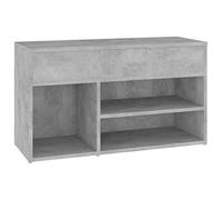 Banc à Chaussures avec Coffre en Bois Composite 80x30x45 cm pour Entrée | Meuble d'entrée polyvalent, 2 étagères ouvertes, coffre spacieux, assise confortable, bois composite durable