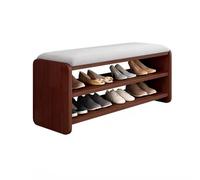 Banc à chaussures avec coussin d'assise - Meuble de rangement à chaussures à 2 niveaux pour salon, couloir, chambre à coucher - Solution de rangement rembourrée pour siège
