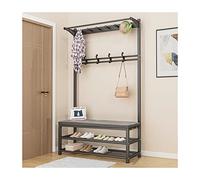 Banc à chaussures avec étagère de rangement pour entrée, porte-manteau économiseur d'espace avec coussin éponge et coussinet antidérapant pour chambre à coucher, couloir, salon