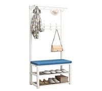 Banc à chaussures avec étagère de rangement pour entrée, porte-manteau économiseur d'espace avec coussin éponge et coussinet antidérapant pour chambre à coucher, couloir, salon 60/80/100 cm