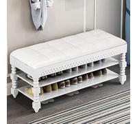 Banc à chaussures avec siège en cuir - Solution de rangement d'entrée, supporte jusqu'à 200 kg, assemblage facile