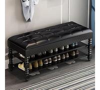 Banc à chaussures avec siège en cuir - Solution de rangement d'entrée, supporte jusqu'à 200 kg, assemblage facile