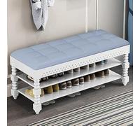 Banc à chaussures avec siège en cuir - Solution de rangement d'entrée, supporte jusqu'à 200 kg, assemblage facile