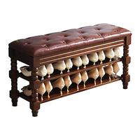 Banc à Chaussures avec siège intégré, étagère à Chaussures en Bois à 2 Niveaux, Banc de Rangement Durable et Stable pour entrée, Couloir, Placard, Chambre d'étudiant. Charge maximale : 200 k