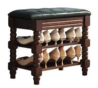 Banc à Chaussures avec siège intégré, étagère à Chaussures en Bois à 2 Niveaux, Banc de Rangement Durable et Stable pour entrée, Couloir, Placard, Chambre d'étudiant. Charge maximale : 200 k