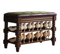 Banc à Chaussures avec siège intégré, étagère à Chaussures en Bois à 2 Niveaux, Banc de Rangement Durable et Stable pour entrée, Couloir, Placard, Chambre d'étudiant. Charge maximale : 200 k