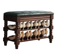 Banc à Chaussures avec siège intégré, étagère à Chaussures en Bois à 2 Niveaux, Banc de Rangement Durable et Stable pour entrée, Couloir, Placard, Chambre d'étudiant. Charge maximale : 200 k