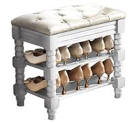 Banc à Chaussures avec siège intégré, étagère à Chaussures en Bois à 2 Niveaux, Banc de Rangement Durable et Stable pour entrée, Couloir, Placard, Chambre d'étudiant. Charge maximale : 200 k