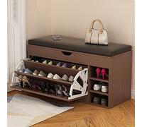 Banc à chaussures avec siège rembourré, étagère à chaussures réglable avec tiroir rabattable, élégant couloir, entrée, charnières fermées, 60/80/100 x 34 x 50 cm, solution de rangement confortable