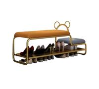 Banc à chaussures Banc à chaussures avec étagère à chaussures Banc à chaussures avec dossier, cadre en fer forgé, coussin en velours, banc à chaussures et étagère à chaussures deux en un, convient for
