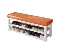 Banc à chaussures banc à chaussures souple avec étagère à chaussures, cadre en acier au carbone en métal, coussin en cuir, étagère à chaussures et banc à chaussures, rangement ouvert deux en un, adapt