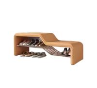 Banc à chaussures, banc de canapé, banc d'extrémité de lit souple, matériau métallique, tissu en cuir, rangement ouvert, étagère à chaussures et banc à chaussures deux en un, convient for le salon, la