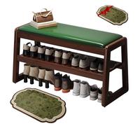 Banc à Chaussures, Banc de Rangement Chaussure avec Assise Coffre de Rangement Intérieur Meuble Chaussure pour Entrée, Chambre Avec Espace de Stockage - Couloir, Salon(Natural green,100cm/39.4in)