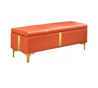 Banc à chaussures, banc d'extrémité de lit, banc long, banc à chaussures, siège en cuir, pied de tabouret en alliage, coussin en éponge complète, boîte de rangement invisible adaptée for entrée, coulo