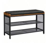 Banc À Chaussures, Banquette Rembourrée Avec Étagères En Maille, Marron Rustique Marron