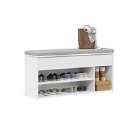 vidaXL Banc à chaussures blanc 102x30,5x45 cm bois d'ingénierie, banc, banquette de couloir, siège de couloir, banc de 859136