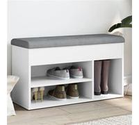 vidaXL Banc à chaussures 835026 – Blanc, bois d'ingénierie 82x32x45,5 cm
