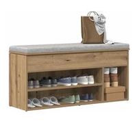 vidaXL Banc à chaussures Bois d'ingénierie 102x30,5x45 cm Noir