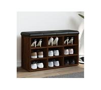 vidaXL Banc à chaussures 835109 - Meuble de rangement avec coussin et étagère, chêne marron