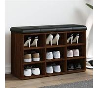 Banc à chaussures chêne marron 82x32x50 cm Bois d ingénierie Marron G